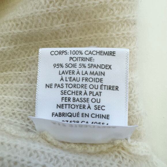 White + Warren Cashmere Silk Sweater Shell Sleeveless Tank Cream | Size Medium - Picture 8 of 8